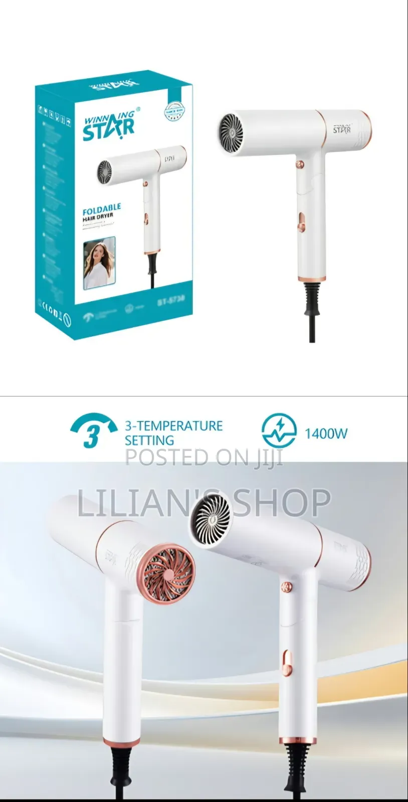 Winning Star ST-5738 Foldable Hair Dryer
