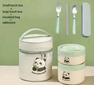 Adorable Panda Insulated Lunch Box Set With Cutlery