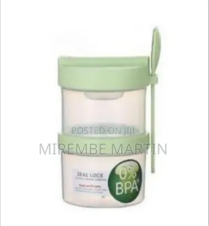 Portable Two-Tier Meal Prep Container With Spoon