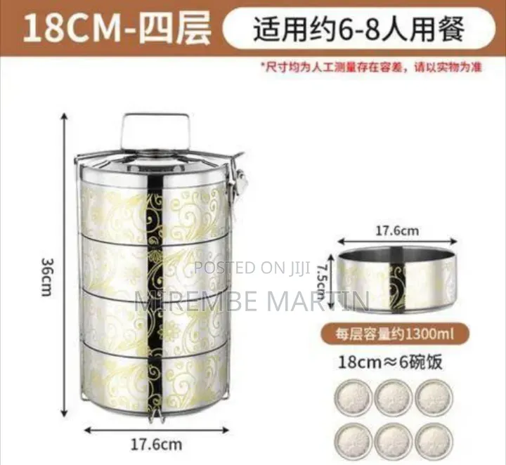 Decorative Stackable Stainless Steel Tiffin Box Set
