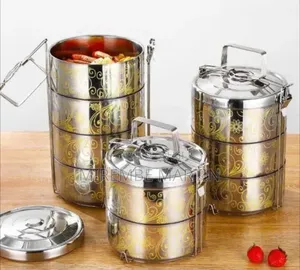 Decorative Stackable Stainless Steel Tiffin Box Set
