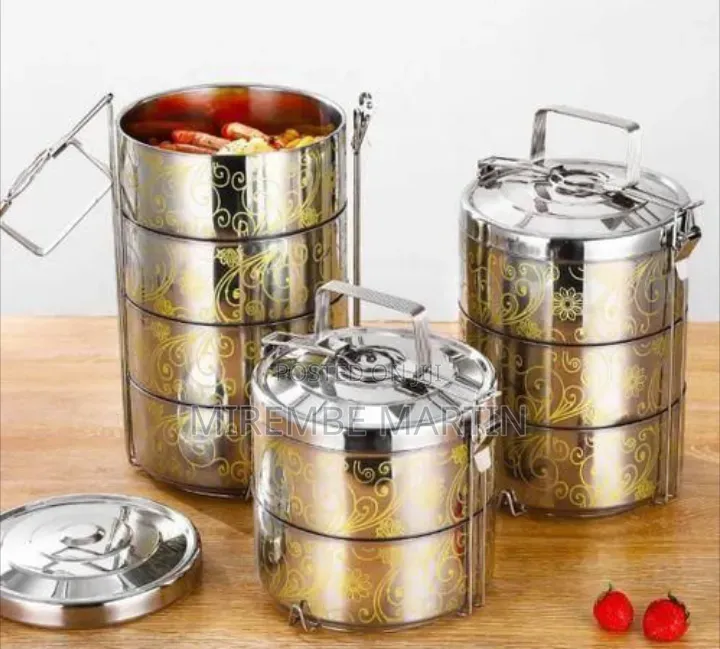Decorative Stackable Stainless Steel Tiffin Box Set
