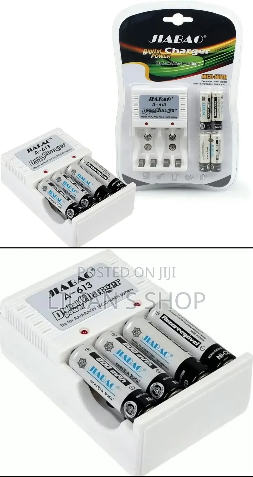 AA/AAA Battery Charger + Set of Batteries - 4 Pieces