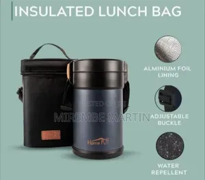 Home Puff Insulated Stackable Food Jar Set With Carrier(2.3L)