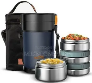 Home Puff Insulated Stackable Food Jar Set With Carrier(2.3L)