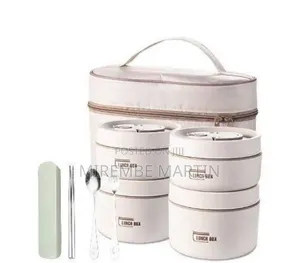 Stackable Insulated Thermal Lunch Box Set With Insulated Bag