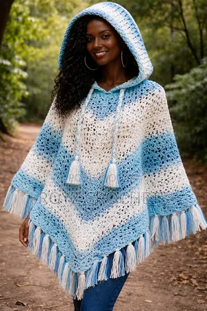 Hooded Crochet Poncho