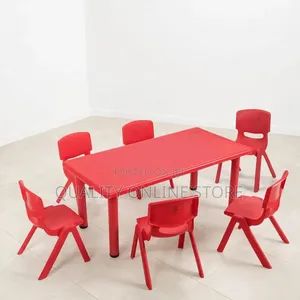 A Set of 6kids Plastic Chairs and Table Kids Plastic Chairs and Table