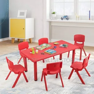 A Set of 6kids Plastic Chairs and Table Kids Plastic Chairs and Table