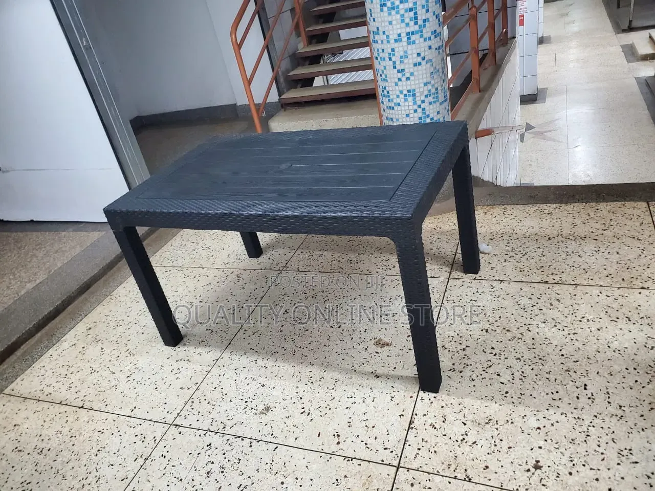 Black Rattan Plastic Table Plastic Table