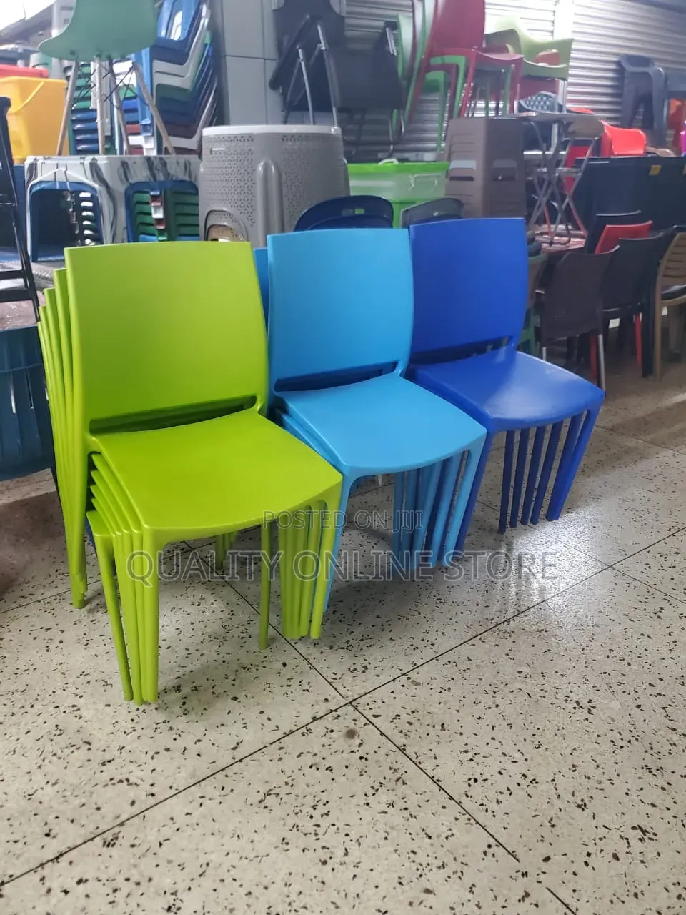 Lemon/Light Blue/Dark Blue Plastic Chairs Plastic Chairs
