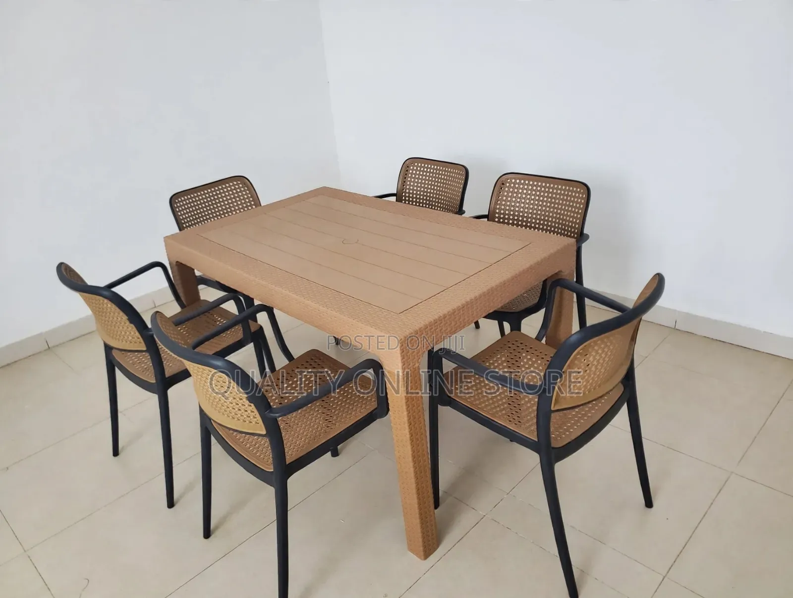 Rectangular Plastic Table and Chairs Plastic Table and Chairs Brown