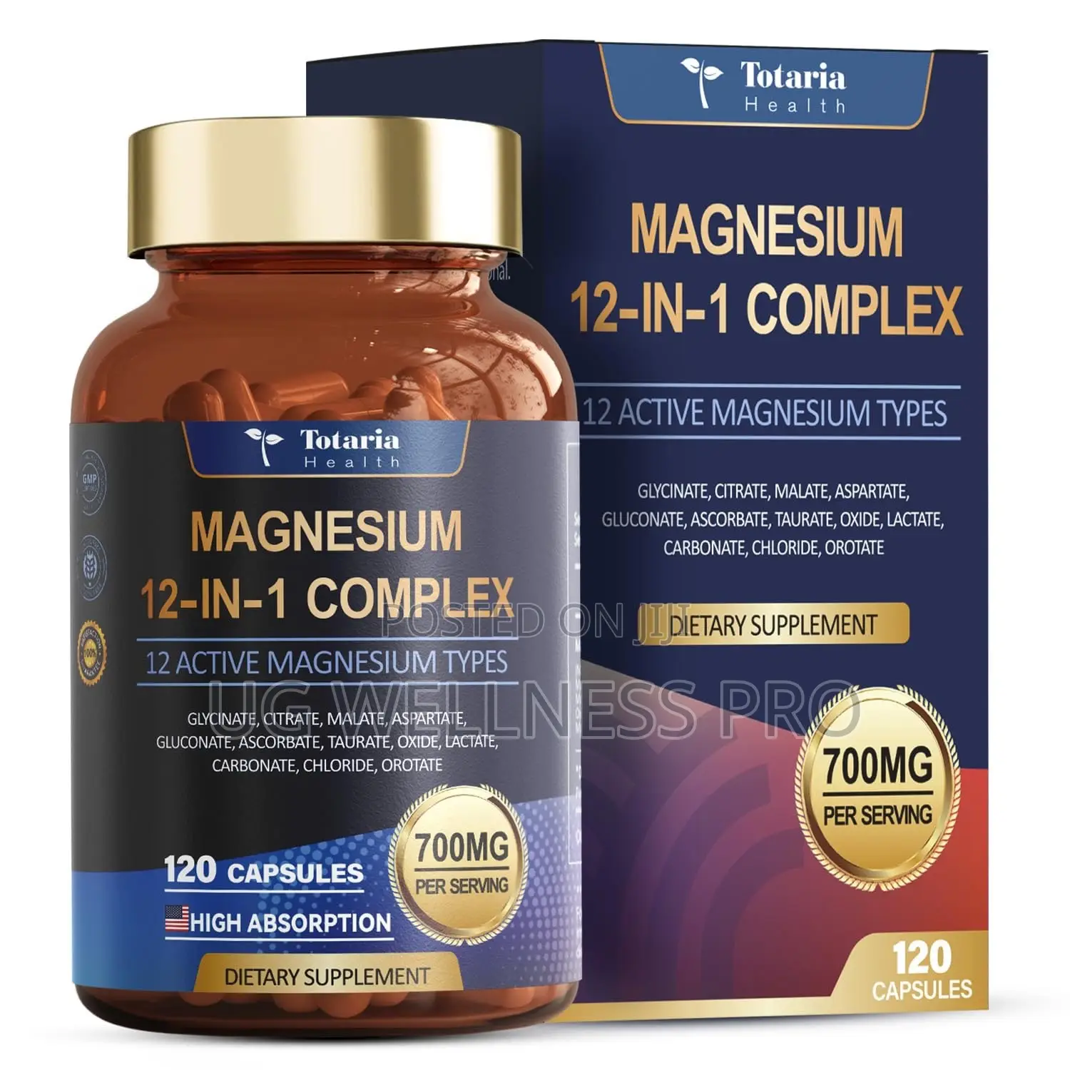 Totaria Magnesium Complex 700mg 12 in 1 Magnesium Supplement 120s