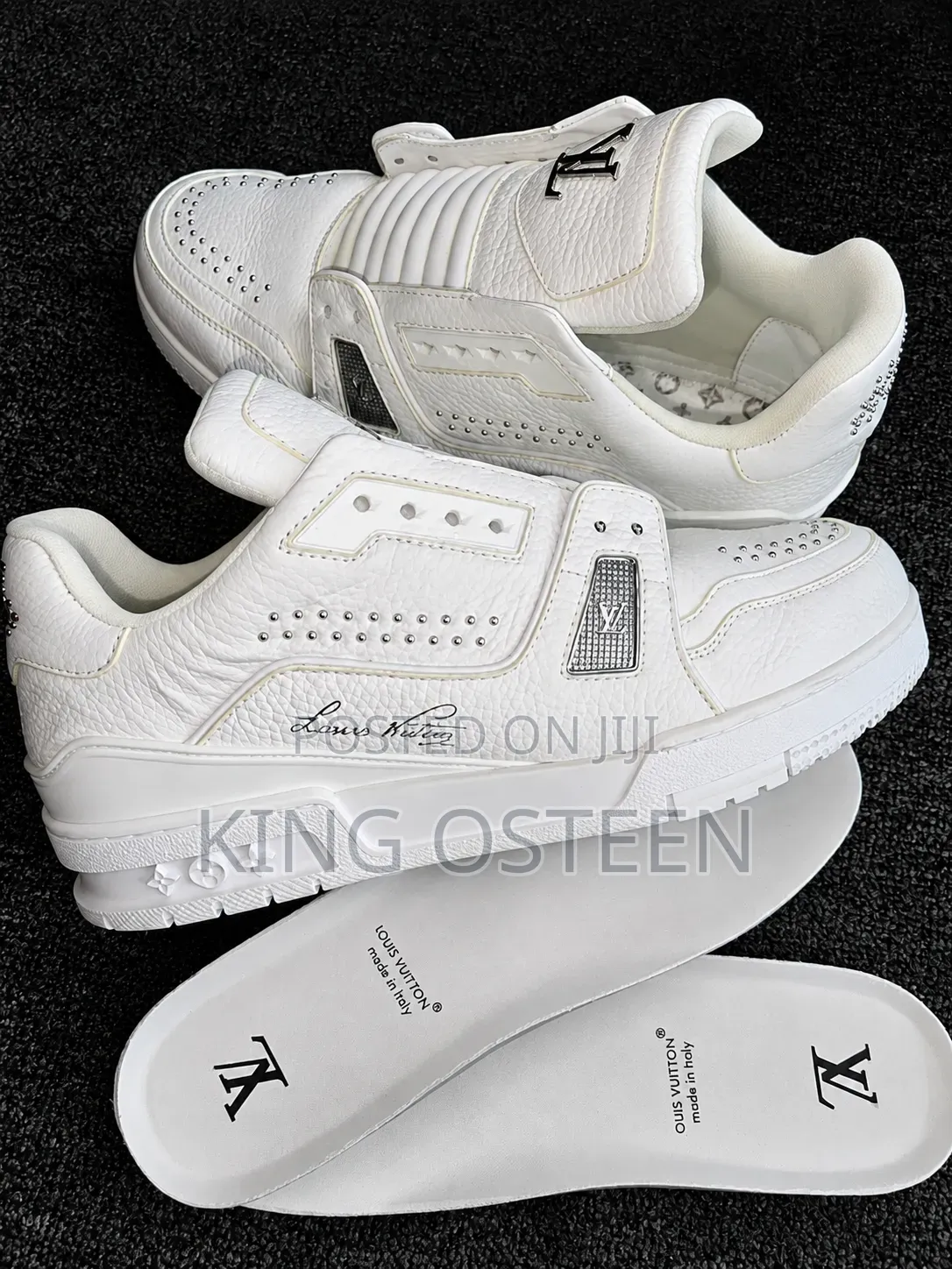 Louis Vuitton LV Trainer Low "White / Silver Studs".