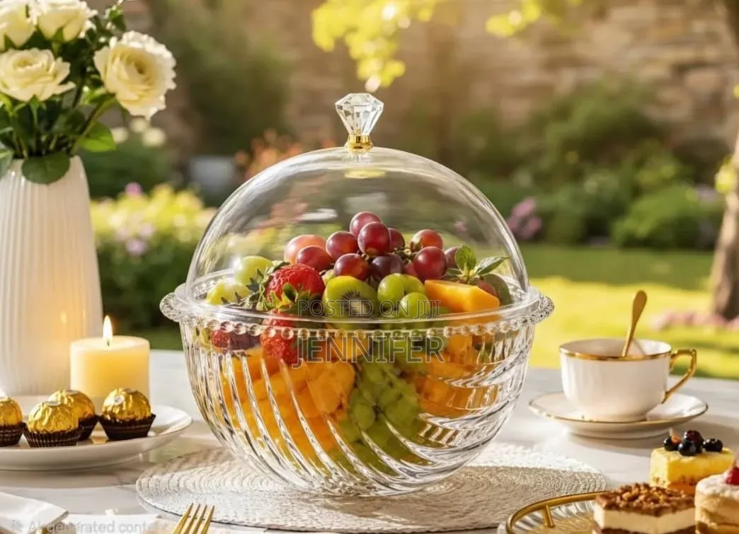 Crystal Glass Fruit Serving Bowl