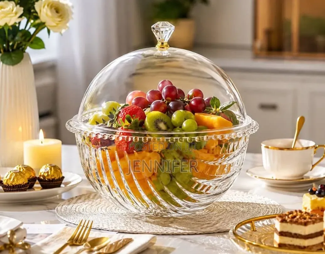 Crystal Glass Fruit Serving Bowl