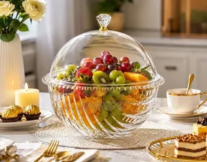 Crystal Glass Fruit Serving Bowl