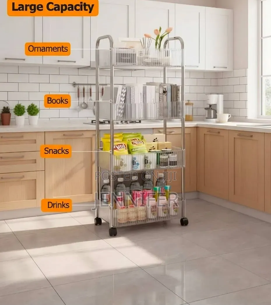 4-Tier Clear Acrylic Rolling Utility