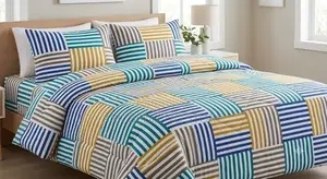 Golden Harbour Strip 4pc Duvet