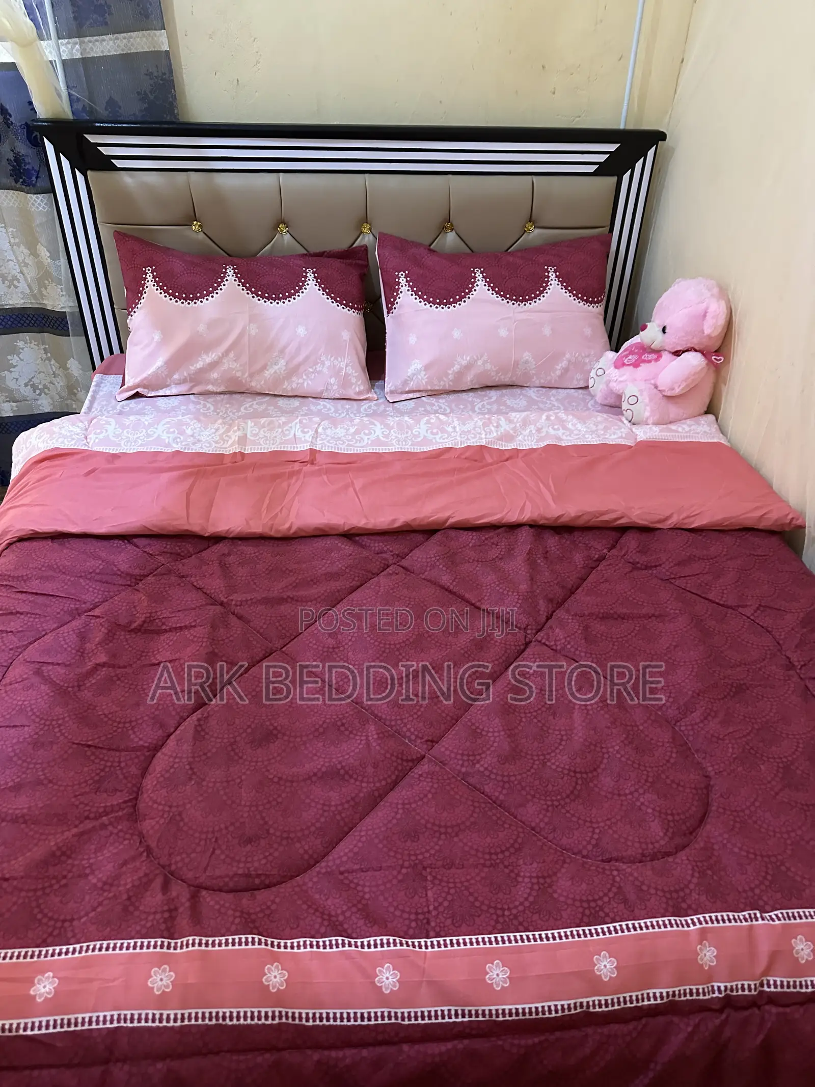 Maroon / Pink 4pc Duvet