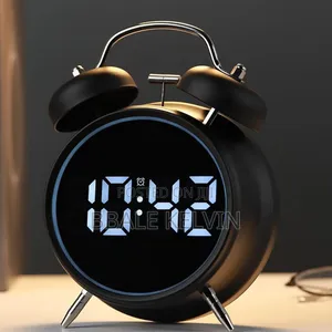 Digital Alarm Clock Extra Loud Time Display Twin Bell Decor