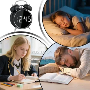 Digital Alarm Clock Extra Loud Time Display Twin Bell Decor