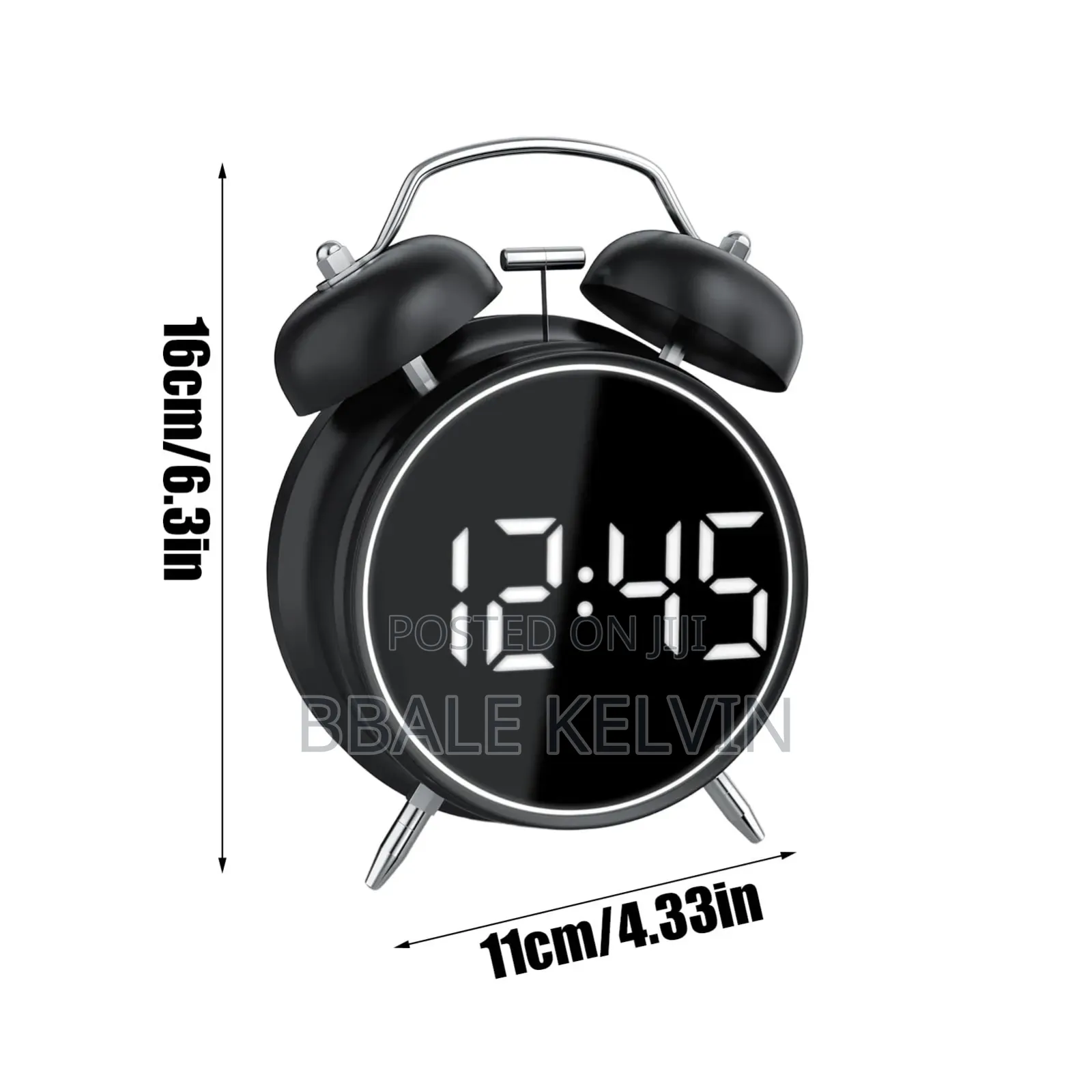 Digital Alarm Clock Extra Loud Time Display Twin Bell Decor