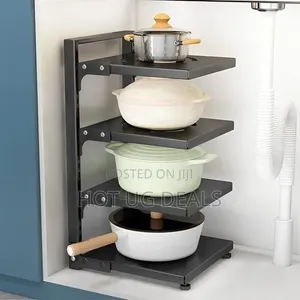 4-Tier Pot and Pan Organizer Countertop Storage Rack 51 X 27 X 24cm