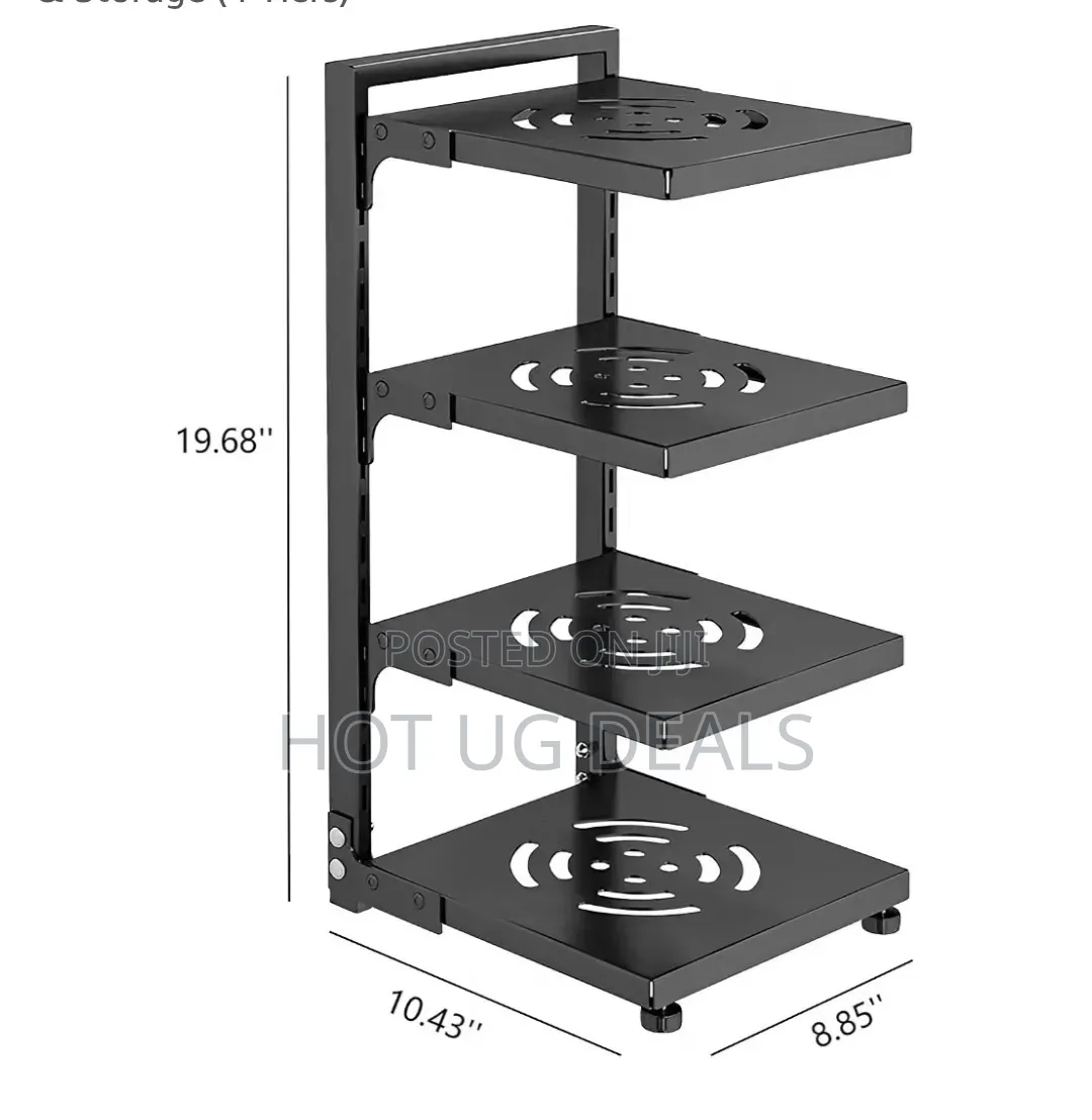 4-Tier Pot and Pan Organizer Countertop Storage Rack 51 X 27 X 24cm