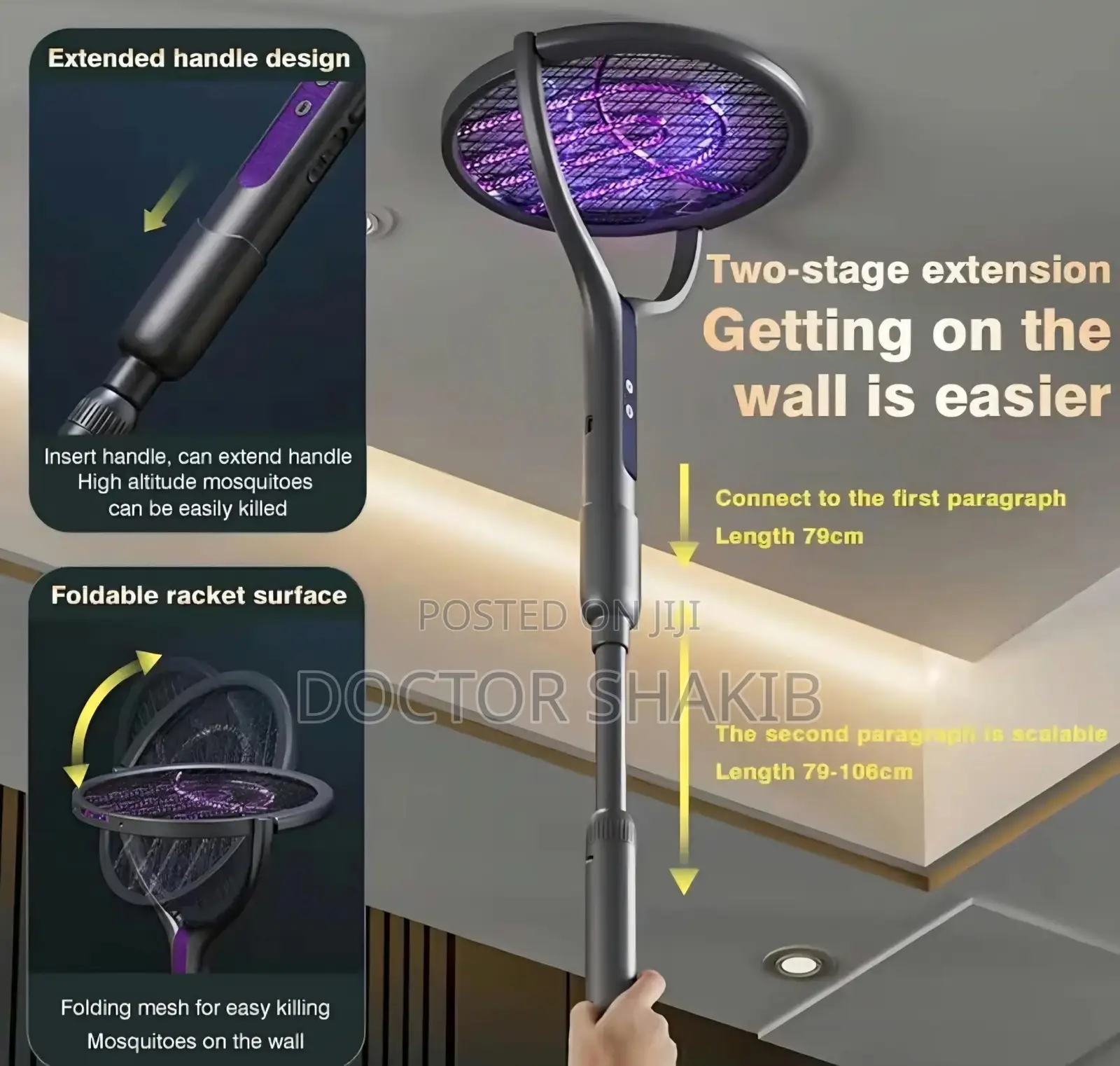 Rechargeable Electric Mosquito Swatter Racket