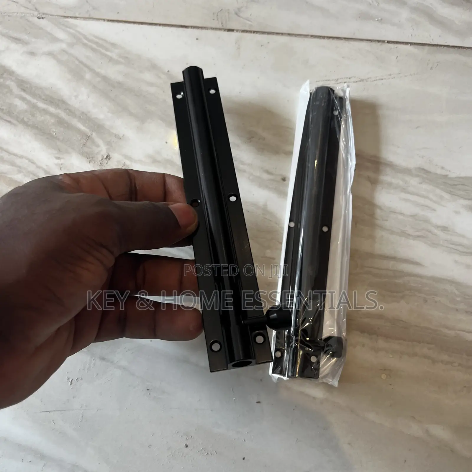 Heavy-Duty Black Security Door Bolt 