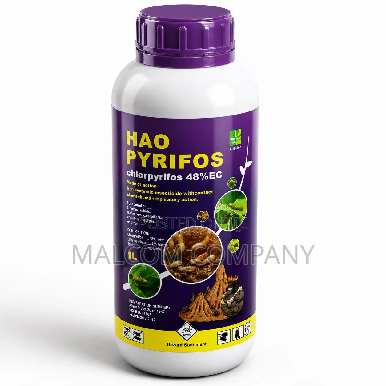 HAO Pyrifos Chlorpyrifos 48% EC 1L Insecticide for Termites in Uganda