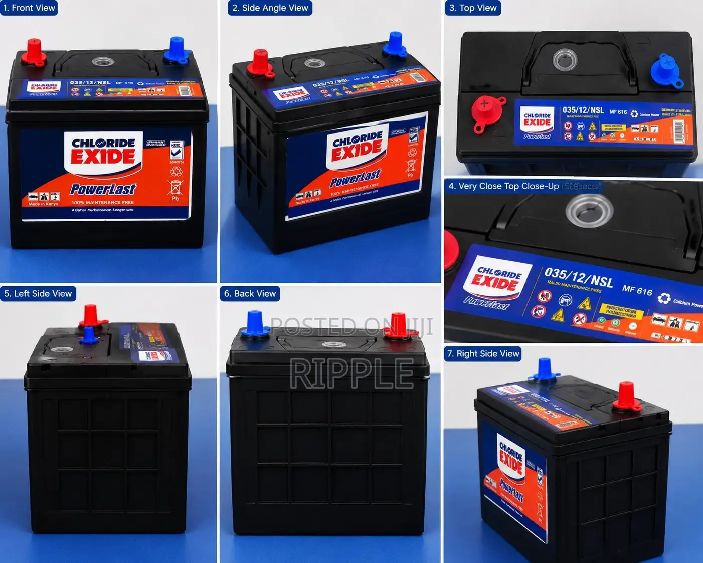35Ah Chloride Exide MF PowerLast 035MF 253CCA Car Battery 12V