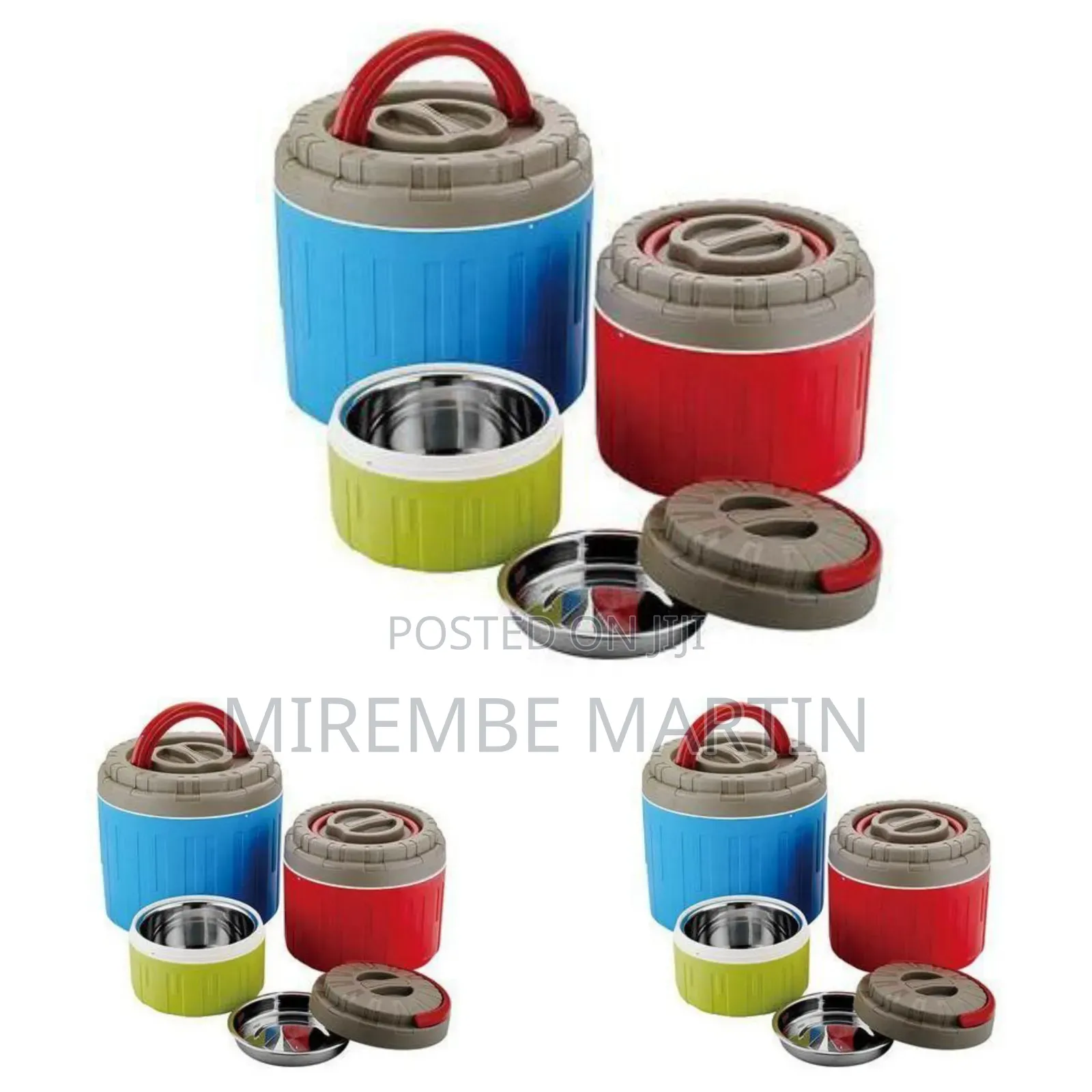 Set of 3 Vibrant Insulated Thermal Food Jars