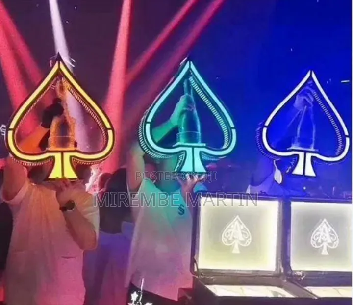 LED Ace of Spades Bottle Display Stand - Multicolor