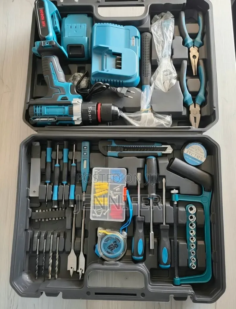Cordless Power Drill and Household Hardware Tool Kit