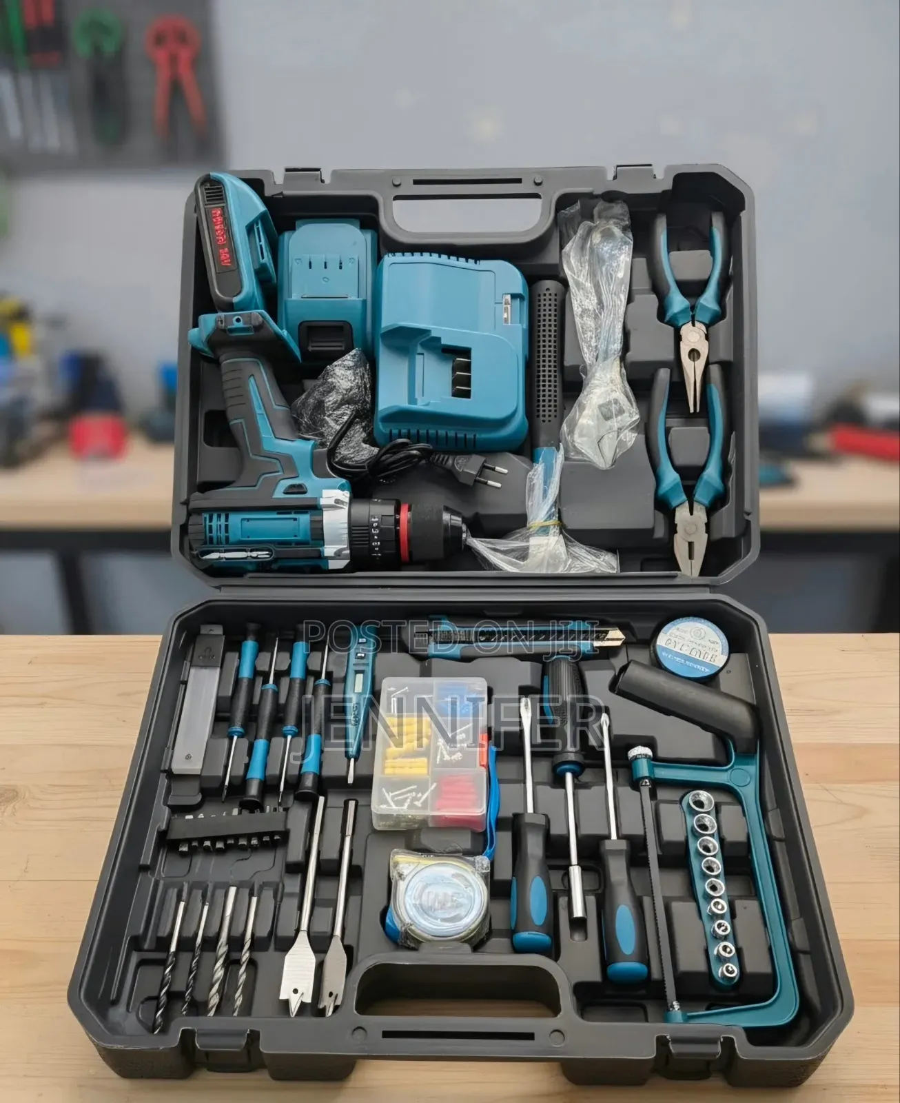 Cordless Power Drill and Household Hardware Tool Kit