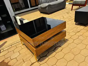 Generic Wood Centre Table With a Glass