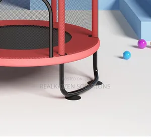 Kids Indoor Trampoline With Safety Enclosure Net Gymnastic Rings