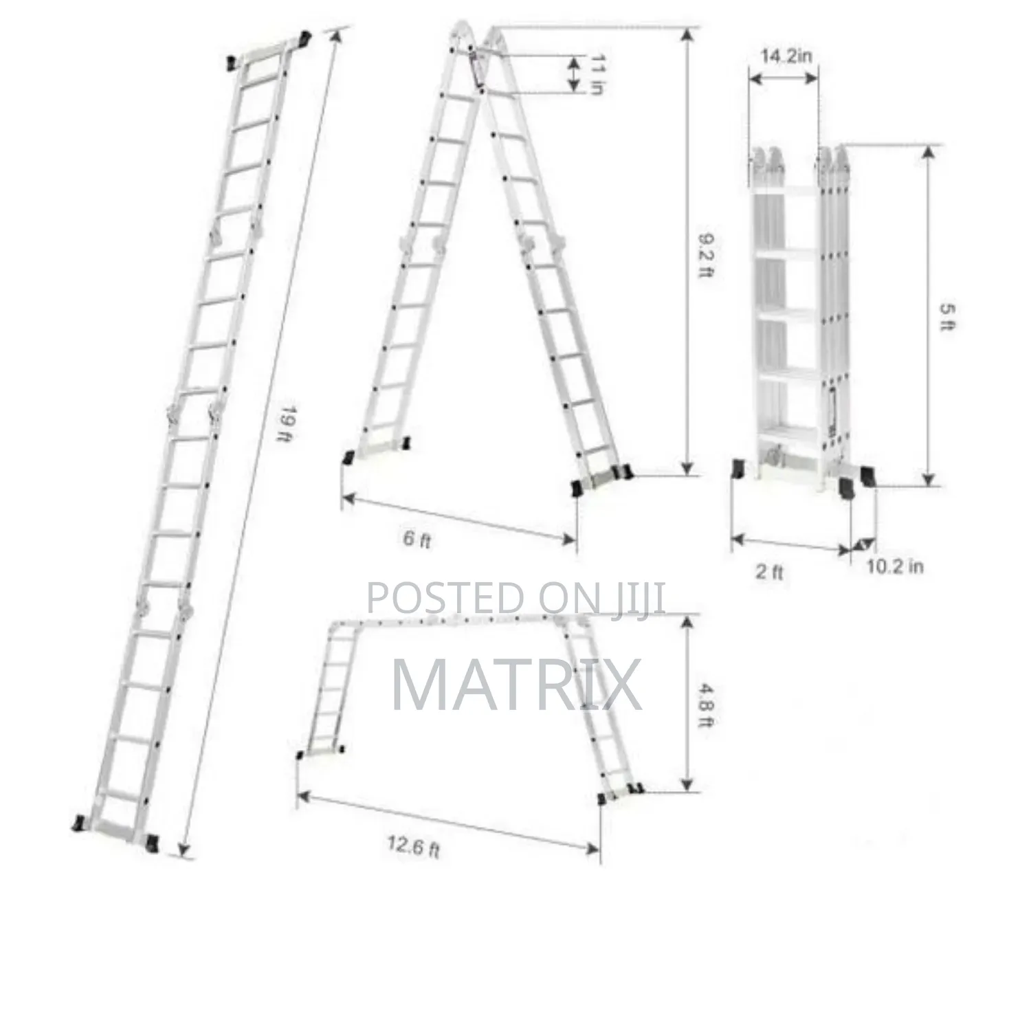 4x5 Multi-Purpose Aluminum Folding Ladde