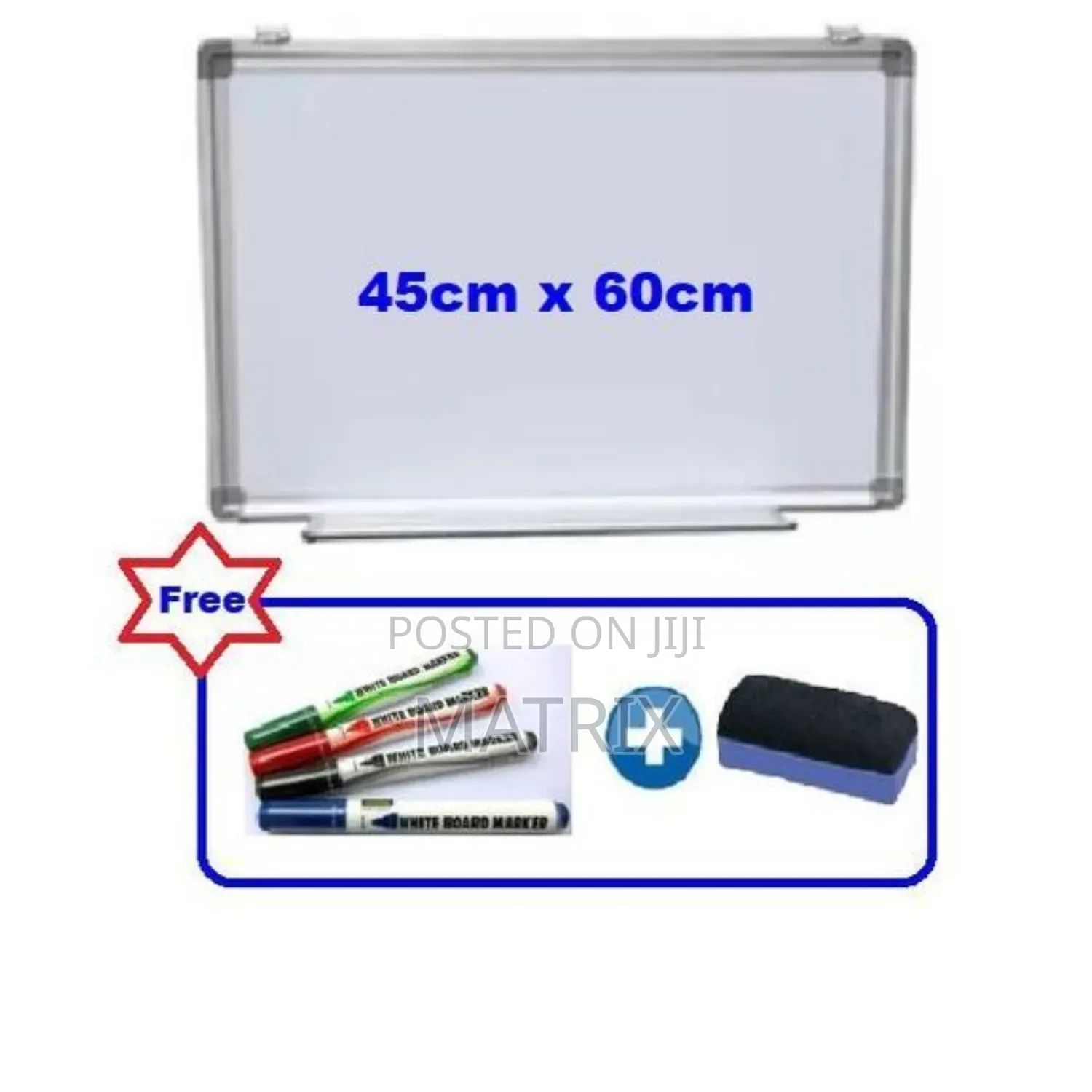 45x60cm White Board With Marker and Duster-White