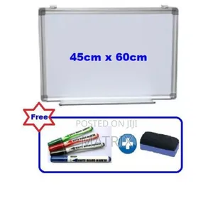 45x60cm White Board With Marker and Duster-White