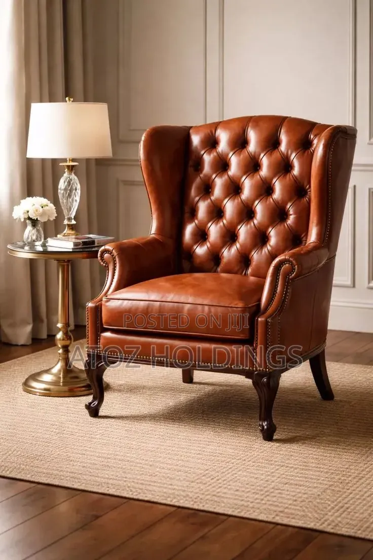 Sofas/Victoria Leather Winged Sofa Couches in Any Colour 600,000/-
