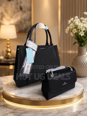 CHRISBELLA Elegant 2-in-1 Luxury Burgundy Handbag Set