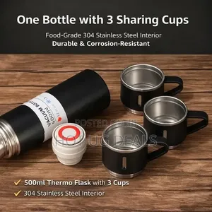 500ml Stainless Steel Vacuum Insulated Thermos Bottle With Cup