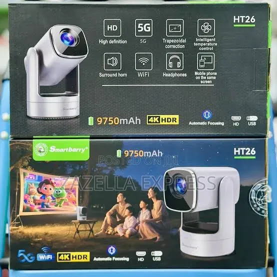 Smartbarry HT26 Portable Rechargeable Projector, 9750mah Android