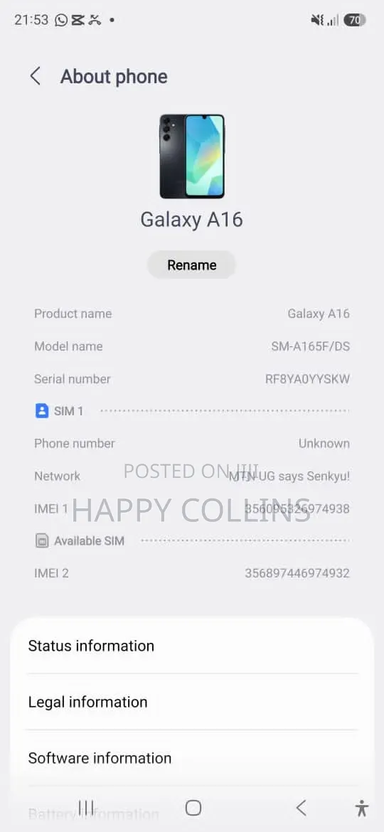 Samsung Galaxy A16 256 GB Black
