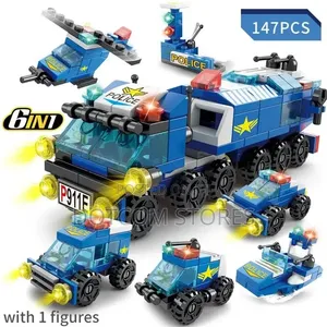 147pcs 6 in 1 Building Engineering Vehicle Building Block Toys