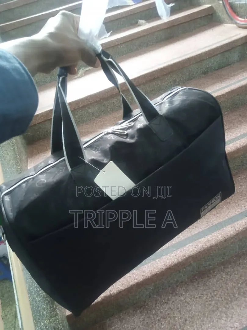 Black Pattern Travel Duffle Bag