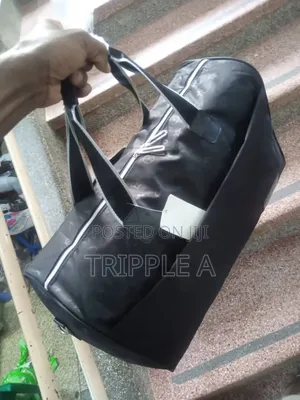 Black Pattern Travel Duffle Bag